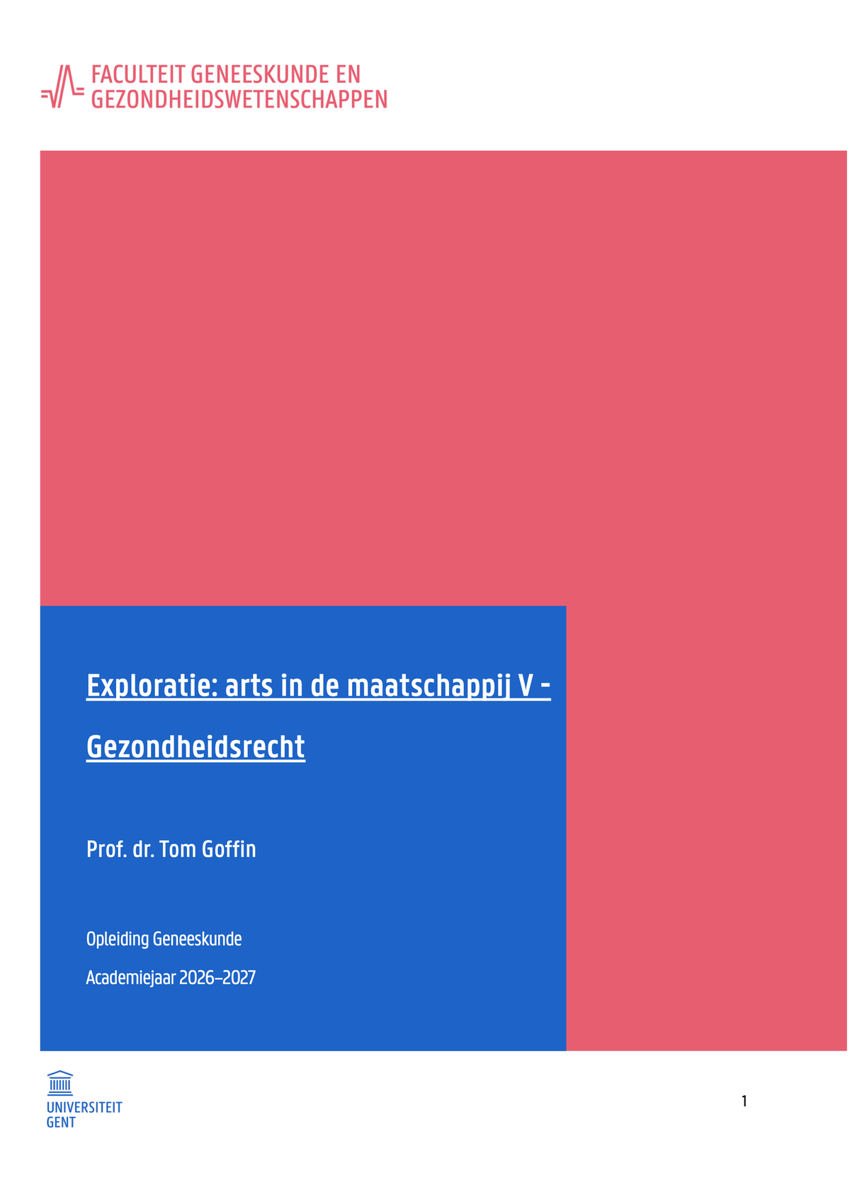 2e Master: E-lijn (medisch recht)