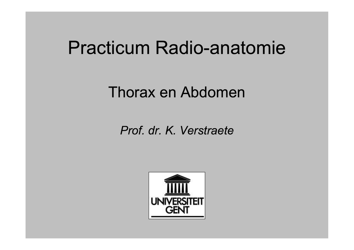 2e Bachelor: Cardiovasculair stelsel, ademhaling, nier en urinewegen (radio-anatomie)