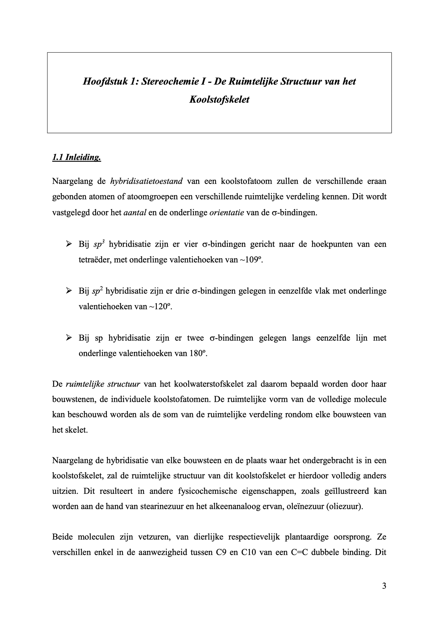 1e bachelor: Cel I (organische chemie)