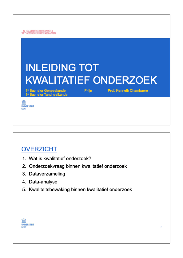 1e Bachelor: P-lijn (methodologie)