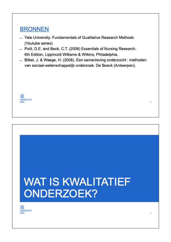 1e Bachelor: P-lijn (methodologie)